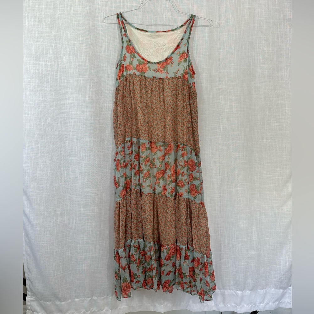 Women’s floral dress long silk dress